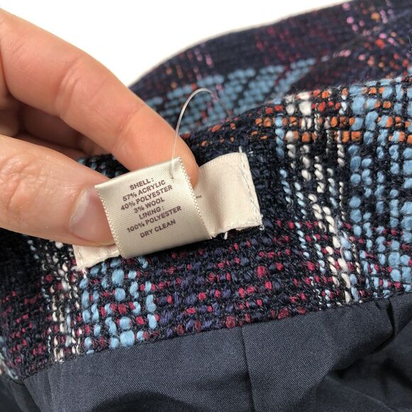 NWT Loft Outlet Blue Purple Tweed Lined Skirt Women's Size 8 - Picture 5 of 5